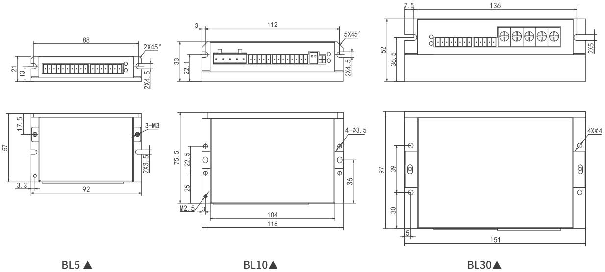 brushless dc motor driver Dimensions
