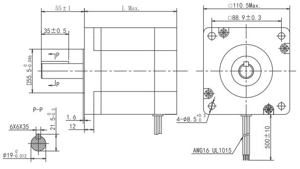 nema 43 stepper motor Dimensions
