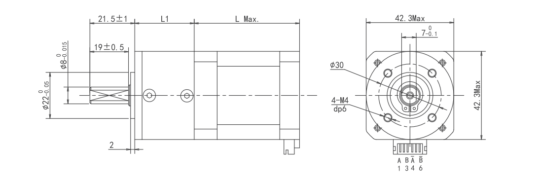 nema 17HS Series Planetery Gearbox Stepper Motor Dimensions