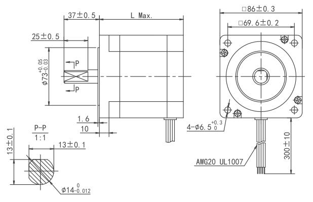 nema 34 hybrid stepper motor Dimensions