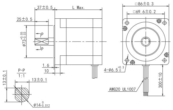 nema 34 hybrid stepper motor Dimensions