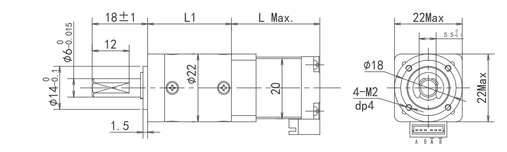 nema 8HY Series Planetery Gearbox Stepper Motor Dimensions