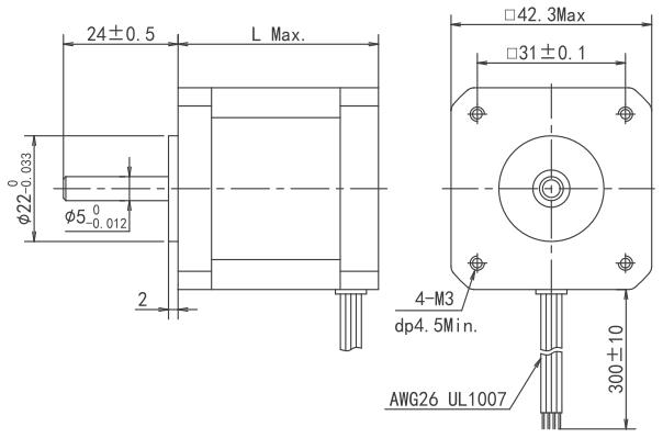 12v nema 17 stepper motor Dimensions