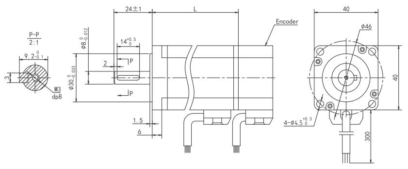 24V dc servo motor Dimensions