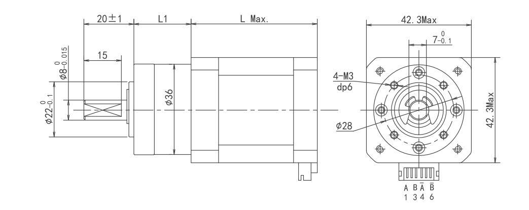 nema 17HS Series Planetery Gearbox Stepper Motor Dimensions